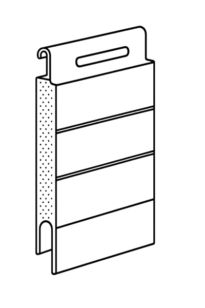EcoTherm flat profile aluminium slat with PU-foam insulation detail